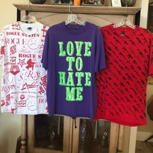 3 Mens Rogue Status Shirts size L